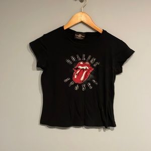 Rolling Stones 2003 Y2K crop T-shirt medium